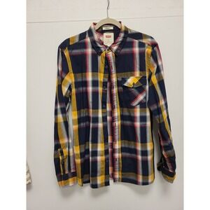 Levis Standard Fit Shirt Mens Medium Plaid Button Up Long Sleeve Casual Top‎